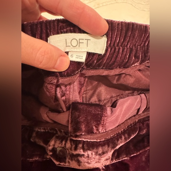 LOFT Pleated Tapered Pants in Velvet - size 6 - Picture 9 of 11